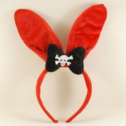 Tavşan Kulak Ve Papyonlu Kırmızı Tüylü Taç