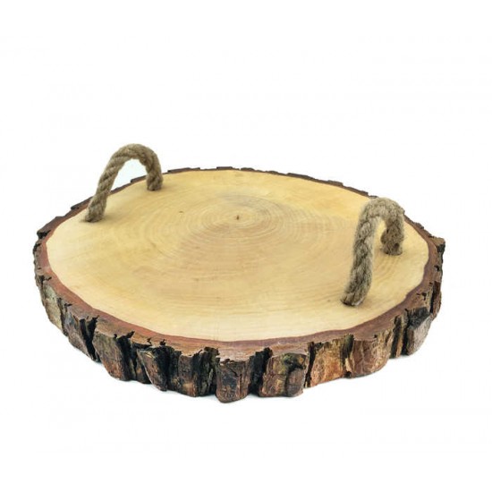 Doğal Kütük İpli Tepsi 25x25 cm