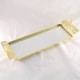 Kuşlu Dikdörtgen Gold - Gümüş Ayna Söz Ve Nişan Tepsisi 45 Cm