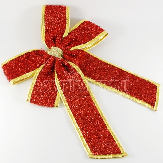 Çift Fiyonk Kapı Süsü Kırmızı Metalize