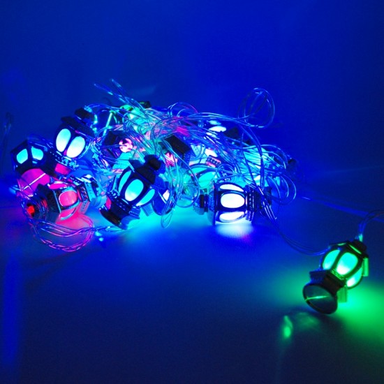 Gümüş Fener Şeklinde Renkli Yanan Led Yılbaşı Işıkları