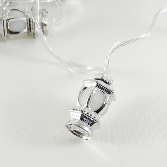 Gümüş Fener Şeklinde Renkli Yanan Led Yılbaşı Işıkları