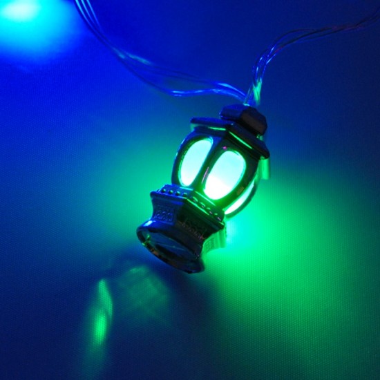 Gümüş Fener Şeklinde Renkli Yanan Led Yılbaşı Işıkları