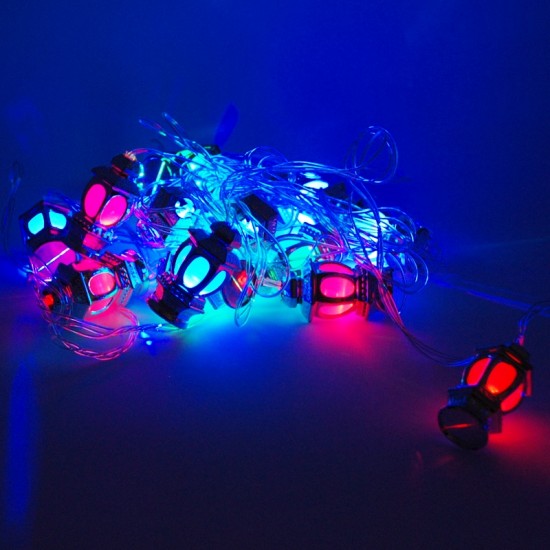 Gümüş Fener Şeklinde Renkli Yanan Led Yılbaşı Işıkları