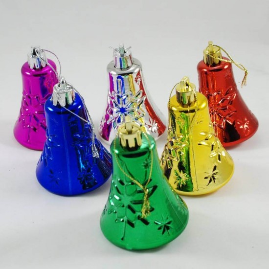 Yılbaşı Ağacı Renkli Çanlar Süs Seti 6 Parça