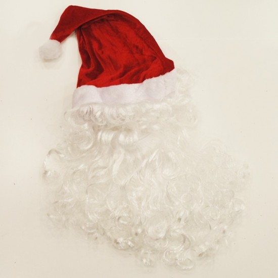 Sakal Ve Bıyıklı Noel Baba Şapkası