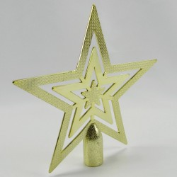 Yıldız Yılbaşı Ağacı Plastik Tepe Süsü Gold