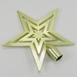 Yıldız Yılbaşı Ağacı Plastik Tepe Süsü Gold