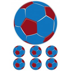 Bordo Mavi Temalı Futbol Topu Yenilebilir Resimli Pasta Kurabiye Üstü Şeker Kağıt Baskısı