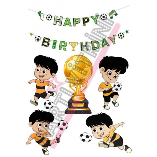 Futbolcu Temalı Resimli Pasta Kurabiye Üstü Şeker Kağıt Baskısı