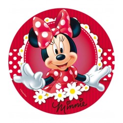 Minnie Mouse Şeker Hamuru Kağıdına Yuvarlak Baskı
