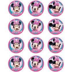 Minnie Mouse Gofret Kağıda Kurabiye Üzeri Baskı