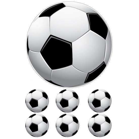 Siyah Beyaz Temalı Futbol Topu Pasta Üstü Baskı