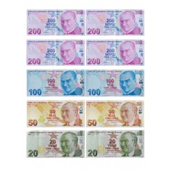 Türk Lirası Banknot Temalı Yenilebilir Resimli Pasta Üstü Gofret Plaka Baskısı