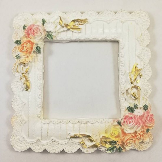 Kalın Tip Pembe Çiçekli El Boyaması Kare Priz Çerçevesi Model 9