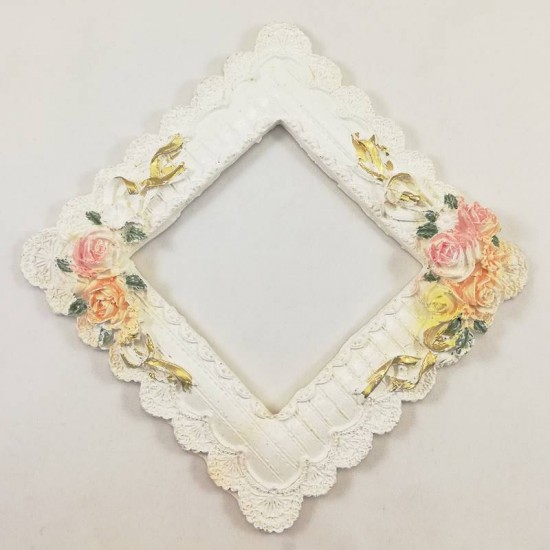 Kalın Tip Pembe Çiçekli El Boyaması Kare Priz Çerçevesi Model 9