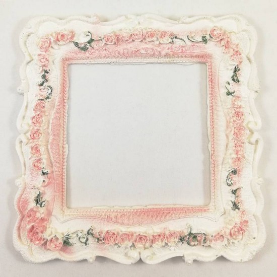 Pastel Pembe El Boyaması Kare Priz Çerçevesi Model 6