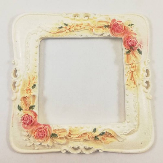 Soft Turuncu Çiçekli El Boyaması Kare Priz Çerçevesi Model 8