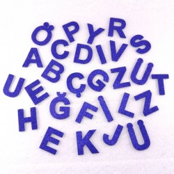 Lacivert Renk Simli Eva 3 Cm Harf Seti