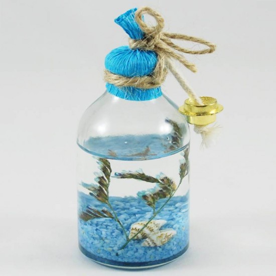 Hediyelik Kandil Mavi Renk Deniz Temalı