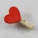 Kırmızı Kalpli Mandal Minik Doğal Ahşap Renkli 10 Adet 2 Cm