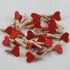 Kırmızı Kalpli Mandal Minik Doğal Ahşap Renkli 10 Adet 2 Cm