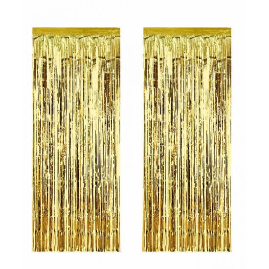 Metalize Parti Fon Süslemesi Gold Renk 50x230 Cm 2 Adet Metalize Parti Fon Süslemesi Gold Renk 50x230 Cm 2 Adet