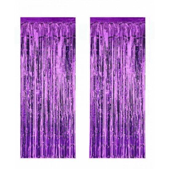 Metalize Parti Fon Süslemesi Mor Renk 50x230 Cm 2 Adet Metalize Parti Fon Süslemesi Mor Renk 50x230 Cm 2 Adet