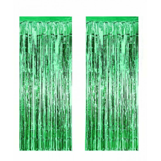 Metalize Parti Fon Süslemesi Yeşil Renk 50x230 Cm 2 Adet Metalize Parti Fon Süslemesi Yeşil Renk 50x230 Cm 2 Adet