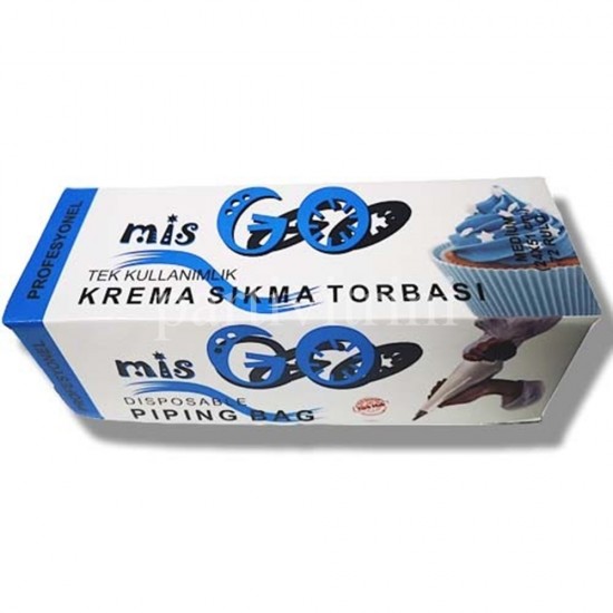 MisGo Tek Kullanımlık Krema Ve Krem Şanti Sıkma Torbası 24x51cm 72 Adet