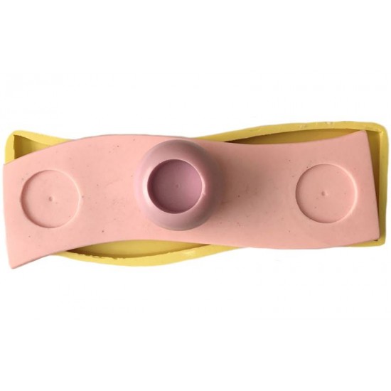 3'lü Silikon Mum Tabanlık Kokulu Taş Ve Beton Kalıbı 30x6x1 Cm