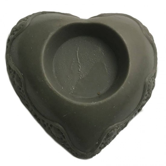 Kalp Şeklinde Dekoratif Mumluk Silikon Kokulu Taş Ve Beton Kalıbı 10x9x3 Cm