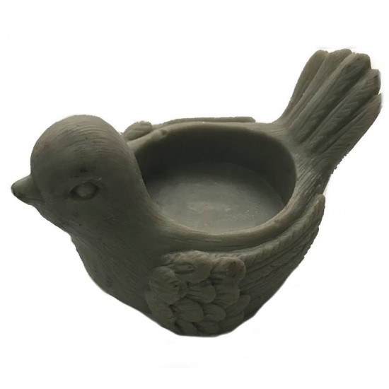 Kuş Figürlü Mumluk Silikon Kokulu Taş Ve Beton Kalıbı 5x7x4.5 Cm