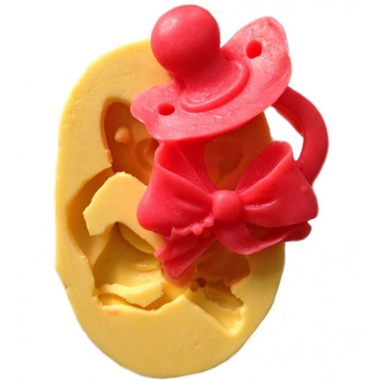 Fiyonklu Emzik Figürlü Silikon Pasta Kokulu Taş Ve Sabun Kalıbı