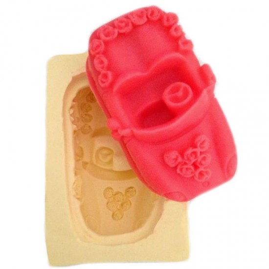 Üzeri Çiçekli Araba Figürlü Silikon Pasta Kokulu Taş Ve Sabun Kalıbı