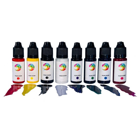 Partivitrini Yarı Transparan Sıvı Epoksi Boyası 20 Ml - 8li Set Partivitrini Yarı Transparan Sıvı Epoksi Boyası 20 Ml - 8li Set