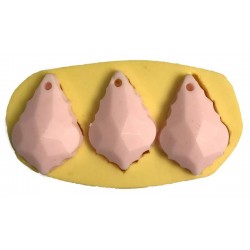 Takı İçin Kristal Taş Modeli Üçlü Silikon Epoksi Kalıbı 2x4x0.5 Cm