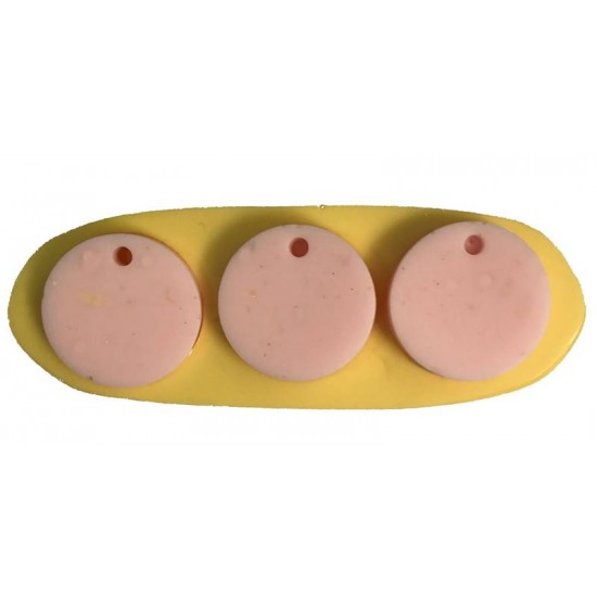 Takı İçin Küçük Yuvarlak Modeli Üçlü Silikon Epoksi Kalıbı 2x2x0.5 Cm