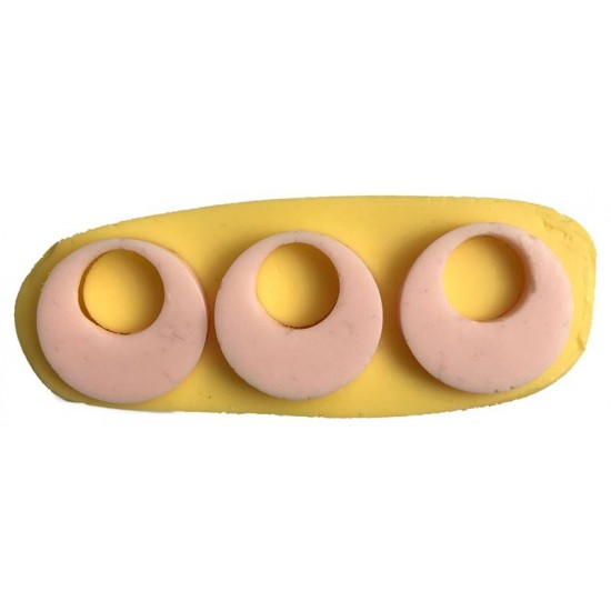 Takı İçin Oval Halka Modeli Üçlü Silikon Epoksi Kalıbı 2.5x2.5x0.5 Cm