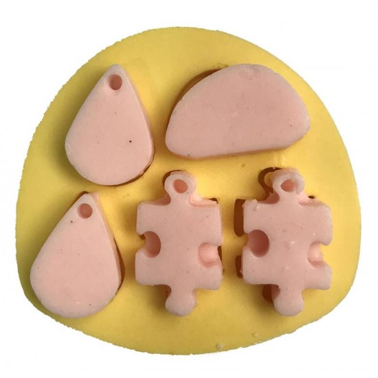 Takı İçin Puzzle Modeli Silikon Epoksi Kalıbı 2.5x2x0.5 Cm