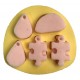 Takı İçin Puzzle Modeli Silikon Epoksi Kalıbı 2.5x2x0.5 Cm