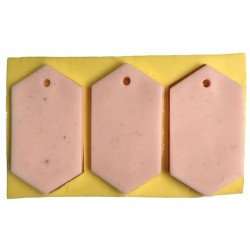 Takı İçin Uzun Altıgen Modeli Üçlü Silikon Epoksi Kalıbı 7x4x0.5 Cm