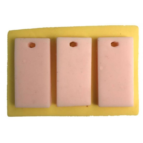 Takı İçin Uzun Küçük Dikdörtgen Modeli Üçlü Silikon Epoksi Kalıbı 3x2x0.5 Cm