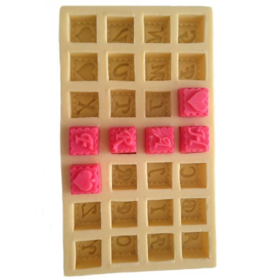 Küp Üzerinde Harf Alfabe Pasta Silikon Kokulu Taş Ve Sabun Kalıbı