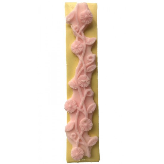 Çiçekli Süsleme Figürlü Silikon Pasta-Kokulu-Taş Ve Sabun Kalıbı