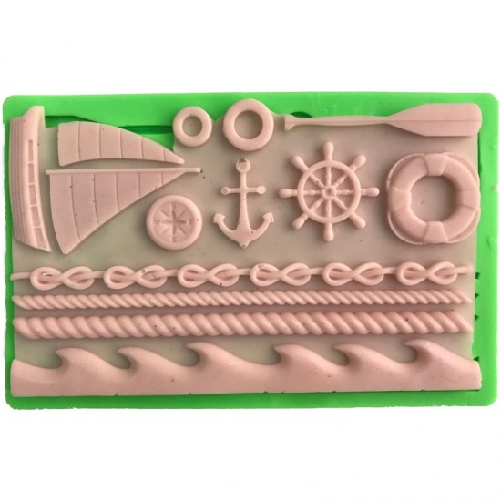 Denizci Marin Figürlü Dekoratif Kenar Silikon Pasta-Kokulu-Taş Ve Sabun Kalıbı