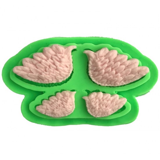 İkili Melek Kanatları Figürlü Dekoratif Kenar Silikon Pasta-Kokulu-Taş Ve Sabun Kalıbı