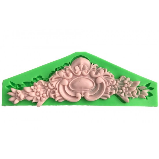 Üçgen Büyük Oymalı Taç Dekoratif Kenar Silikon Pasta-Kokulu-Taş Ve Sabun Kalıbı