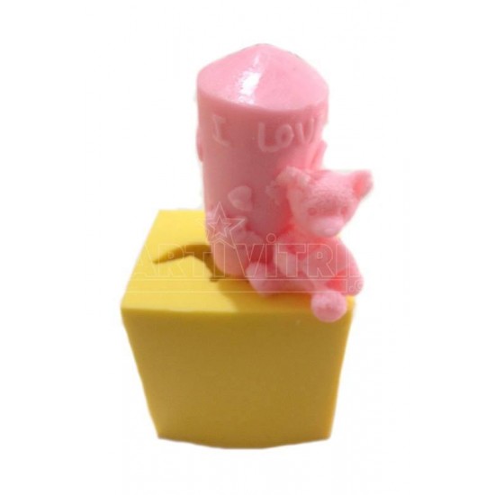 Ayıcıklı I Love You Silikon Mum Kokulu Taş Ve Sabun Kalıbı 7x4x8 Cm Ayıcıklı I Love You Silikon Mum Kokulu Taş Ve Sabun Kalıbı 7x4x8 Cm