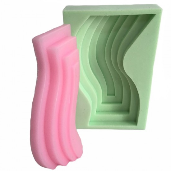Dalgalı Buzdağı Silikon Mum Kalıbı 12x6x3 Cm